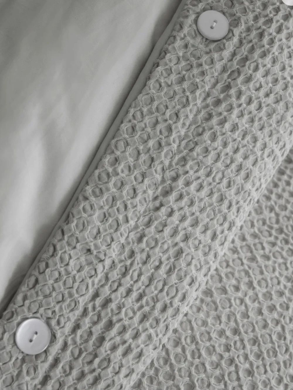 Quince Organic Luxe Honeycomb Duvet Cover King / California king Light Gray